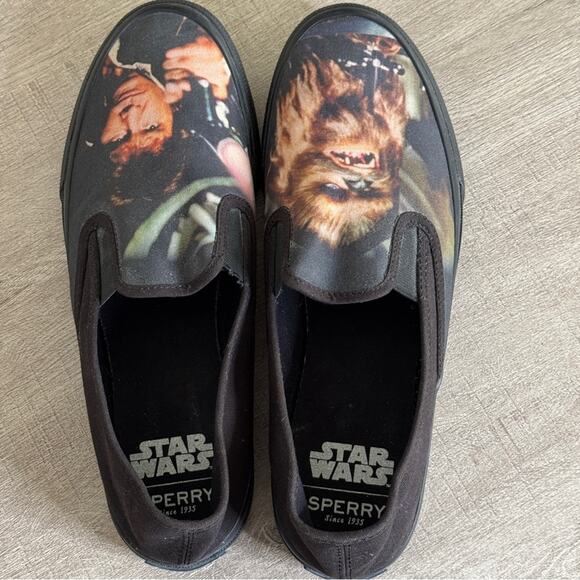 Sperry X Star Wars Men's Cloud Slip-on Han and Chewie Sneakers Black Size 10 - Picture 3 of 5